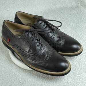 Marc Joseph New York Mens Size 9M Brown Leather Dress Shoes With Black Soles